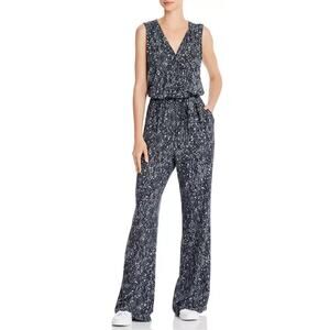 Bella Dahl Gray Snake Print Sleeveless Wide Leg Jumpsuit Size Medium NWT